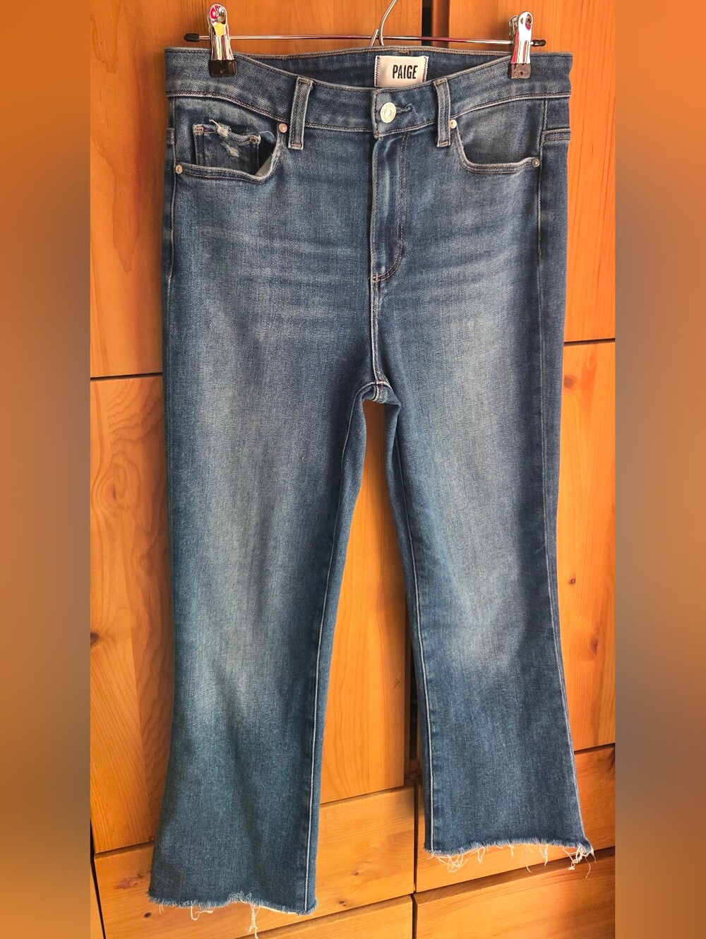 Paige High Rise Laurel Canyon Mid Wash Straight Leg Jeans Size 29